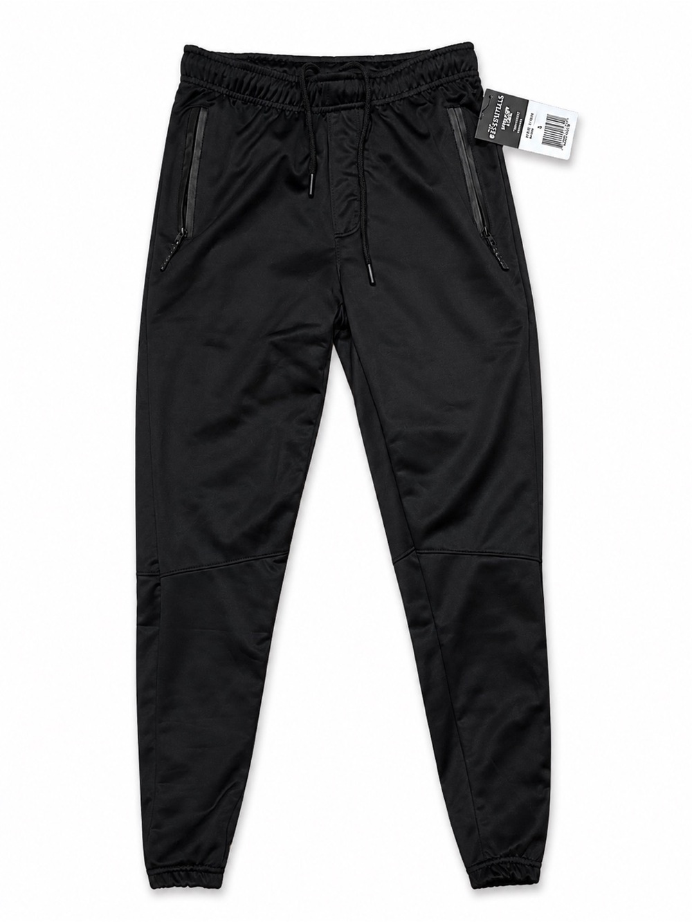 Women's Black Track Joggers with Zipper Pockets